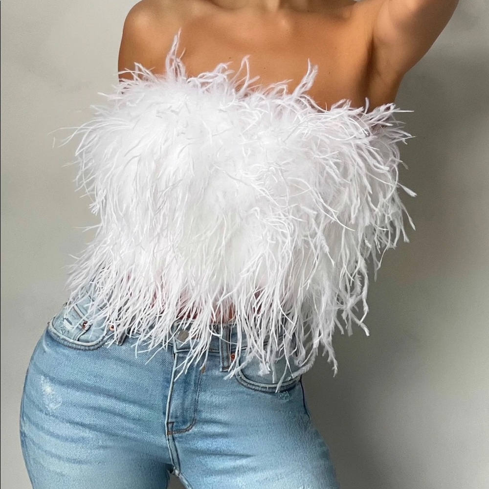 MOVING SALE!! Club L Feather Crop Top | Worn Once